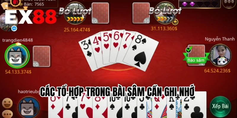 Các tổ hợp trong bài sâm cần ghi nhớ