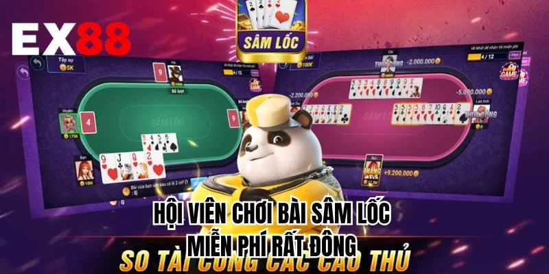 Hội viên chơi bài sâm lốc miễn phí rất đông